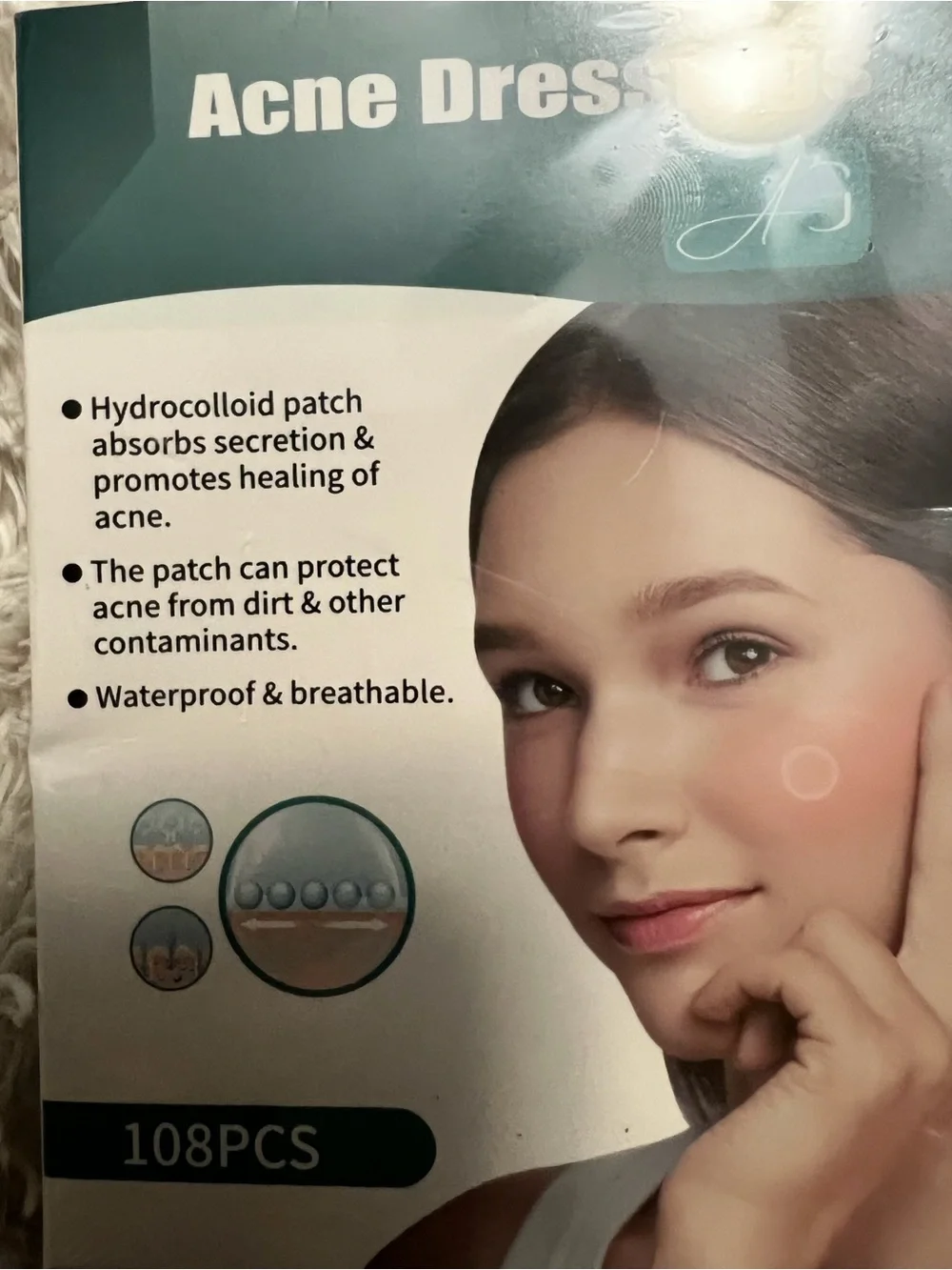 Acne Waterproof Healing Hydrocolloid Patches- Promotes Healing-Exp. 4/20/26~NIB